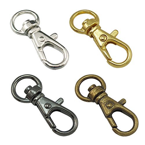 Bluemoona 10 Pcs - 3/8" 10mm Swivel Lobster Metal Clasps Clips Curved Snap Buckl