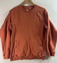 Duluth Trading Sweatshirt Mens Large Orange Rust Crew Neck Long Sleeved Utility - £12.30 GBP