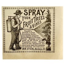 Stahl Fruit Tree Vine Spray 1894 Advertisement Victorian Garden ADBN1bbb - £7.85 GBP
