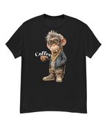 Coffee Monkey Black T-shirt Funny I drink coffee  t-shirt birthday gift tee - $15.84+