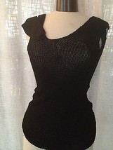 Gabriel S. Designer Women&#39;s Sweater Black Loose Knit Off Shoulder Size L... - $49.50