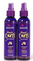 2 Ct Aussie 5.7 Oz Miracle Curls Coconut &amp; Jojoba Oil Max Hold Refresher Spray - £25.16 GBP