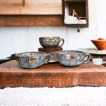 Blue Jean Denim Sittre Ceramics Family Vintage Bowl/Mug W/Handle Set/3 H... - $28.05