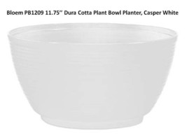 Bloem PB1209 11.75’’ Dura Cotta Plant Bowl Planter, Casper White - £25.30 GBP