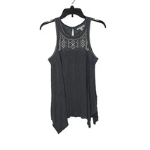 American Eagle Outfitters Boho Embroidered Flowy Tank Top Women Small Gray - £14.02 GBP