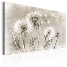 Tiptophomedecor Stretched Canvas Floral Art - Dandelions (Pencil Artwork) - Stre - £79.91 GBP+