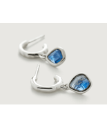 Monica Vinader Sterling Silver Siren Mini Kyanite Nugget Huggie Earrings... - €99,33 EUR
