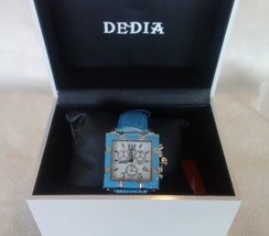 DEDIA Chronograph Watch Precious Stones Genuine Clean Diamonds blue new ... - $605.51