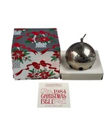 1984 Wallace Silversmiths Annual Christmas Silver Bell Ornament – With Box - $37.39