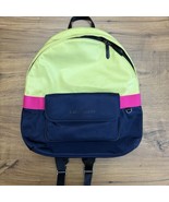 kate Spade Backpack P436 Neon Yellow Pink Blue Nylon Travel School Academia - $1,311.09 MXN