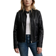 Aero Lux Women Black Biker Style Genuine Leather Jacket - $368.14 CAD