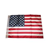 AES 12x18 12&quot;x18&quot; USA U.S. America American 50 Star Poly-Nylon Flag Bras... - £3.06 GBP