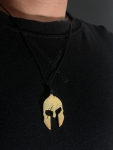 Spartan Helmet necklace 18K Gold Plated 925 Sterling Silver Pendant Jewelry 300 - £83.86 GBP