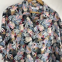 Caribbean Mens Shirt Modal Blend Short Sleeve XXL Blue Pink Floral Hawaiian - $31.79