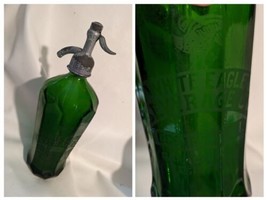 White Eagle Beverage Oceanside LI Green Glass Seltzer Mineral Water Bott... - £73.50 GBP