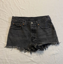 Levi’s 501 High Rise Black Denim Jean Cut Off Shorts Womens 27  - $14.52