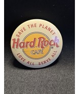 Vintage 1980s Hard Rock Cafe Pinback SAVE THE PANET-LOVE ALL-SERVE ALL - $19.07 CAD