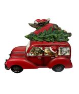 Christmas Vintage Red Truck with Tree and Dogs Resin Table Top Figurine ... - $45.59 CAD