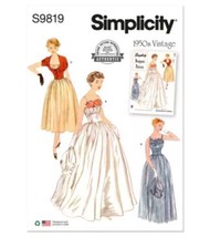 Simplicity Pattern 9819 Vintage 50s Long Gown Tea Length Dress Jacket Si... - $10.88