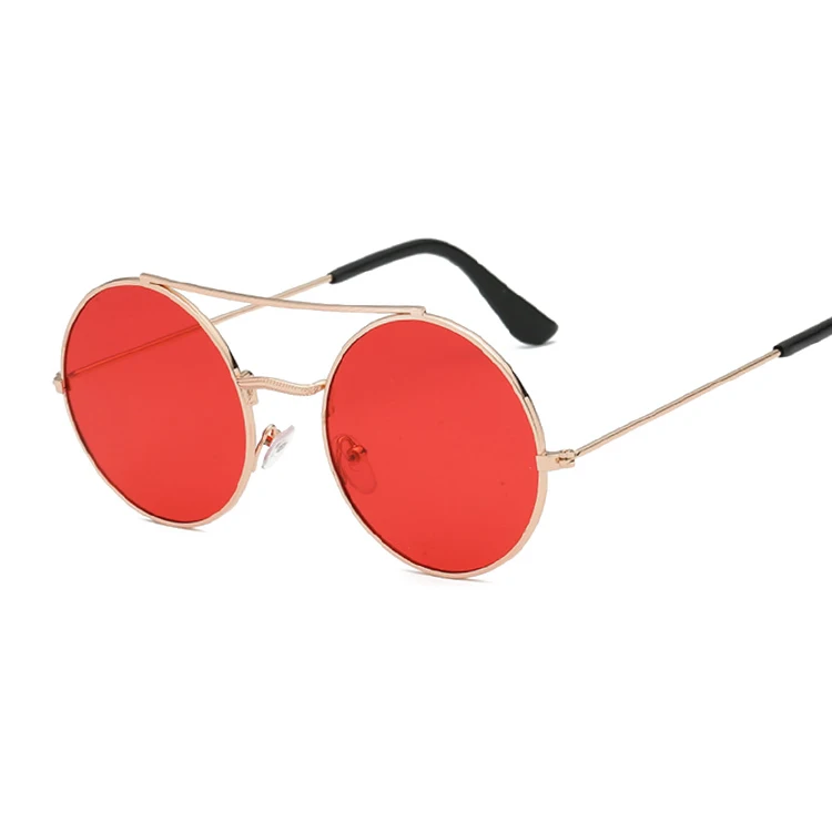 Retro Round Red glasses Women  Designer  Glasses For Female Male Alloy M... - £36.10 GBP