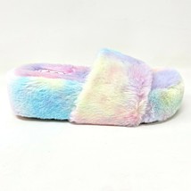Sugar Wryde Tie Dye Platform Womens Fluffy Slip On Fur Warm Slipper Sandals - £6.31 GBP