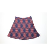 Vintage 70s Streetwear Womens 34 Knit Cross Hatch Plaid Skirt Polyester USA - $556.16 MXN
