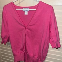 Pink Pendleton, puff sleeve, cardigan, sweater, size extra large - $27.44
