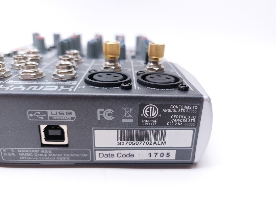 Used Behringer XENYX Q802USB 8-input 2-bus Mixer - No Power Supply Item image 5