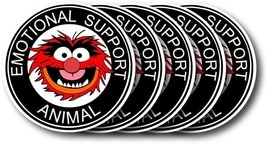 Quality Shop Inc. Pack of 5 Emotional Support Animal Waterproof Vinyl Sticker Fu - £18.32 GBP