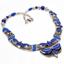 Lapis Lazuli Handmade Christmas Gift Jewelry Necklace Nepali 18&quot; SA 4682 - £13.36 GBP