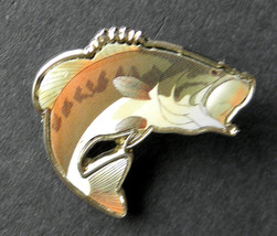 Wide Mouth Bass Fish Fishing Printed Resin Lapel Pin Badge 1.25 Inches - £4.20 GBP