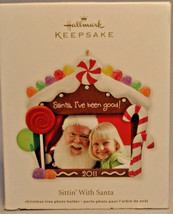 Hallmark - Sittin&#39; With Santa - Photo Holder - 2011 Keepsake Ornament - £9.22 GBP