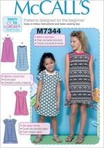 McCalls Sewing Pattern 7344 Dress Girls Size 3-6 - £7.15 GBP