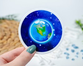 Planet Earth Vinyl Sticker Glossy 3x3 Inches. - £2.79 GBP