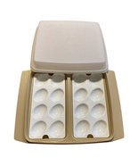Vintage Tupperware Deviled Egg Keeper Carrier Storage Holder Tan 723-3 - £10.37 GBP