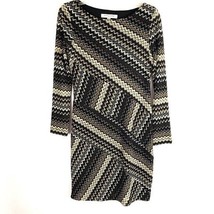 Evan-Picone Womens Dress Size 6 Geometric 3/4 Sleeve Dress Brown Knee Le... - £19.15 GBP