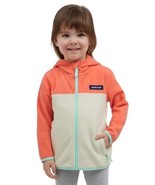 Lands&#39; End Girls Boys Jacket Orange Multicolor Full Zip Pockets Hood Mid... - $616.31 MXN