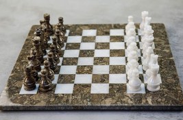 Handmade Marble Chess Board Indoor Adult Chess Game Marble Chess Set Han... - $220.00