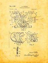 Football Shoulder Pad Patent Print - Golden Look - $7.95+