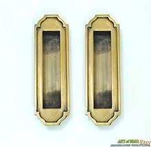 Lot of 2 Solid Brass Art Deco Baldwin Flush Sliding Door Handle Recessed... - £39.50 GBP