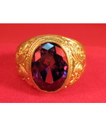 Vintage 14k solid yellow gold with Ruby & Diamond ring for men size 9 - $19.99