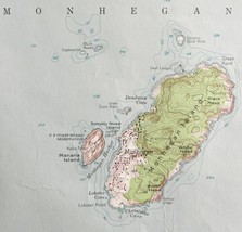 Map Monhegan Island Maine USGS 1973 Topographic Geo 1:24000 27x22&quot; TOPO17 - £35.96 GBP