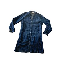 J Jill Womens Size Medium Jean Denim Button Up Dress Blue Ridge Check Print Cham - £20.23 GBP