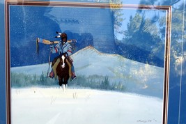 GALE RUNNING WOLF SR "WINTER HUNTER" SIGNED Acrylic Painting Blackfeet Native US - $1,096.01 CAD