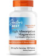 Doctor's Best High Absorption Magnesium Glycinate 120 Tablets, Sleep &amp; S... - $22.99