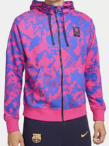 Nike F.C. Barcelona Mens Sz XL Full Zip graphic  Hoodie pink  Sweater DB7891 - £53.86 GBP