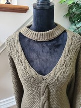 Jodifl Women&#39;s Gree 100% Acrylic Halter Neck Long Sleeve knit Sweater Size Large - £19.65 GBP
