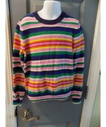 CREWCUTS Striped Multi-Color Long Sleeve Sweater Size 12 Girl&#39;s EUC - £16.01 GBP