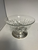 Vintage Laben Sterling Silver Base Divided Glass Candy Dish 5” Across 3.5” Tall - $44.50