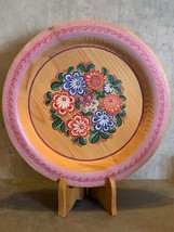 Vintage - Hand Painted Toleware - Wood Plate - Signed - £19.66 GBP